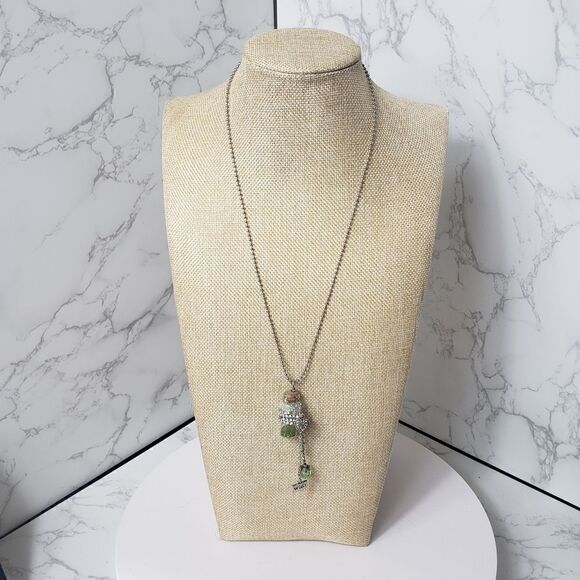 ARTISAN Wish Glass Bottle Glitter Upcycled Necklace - Picture 2 of 9